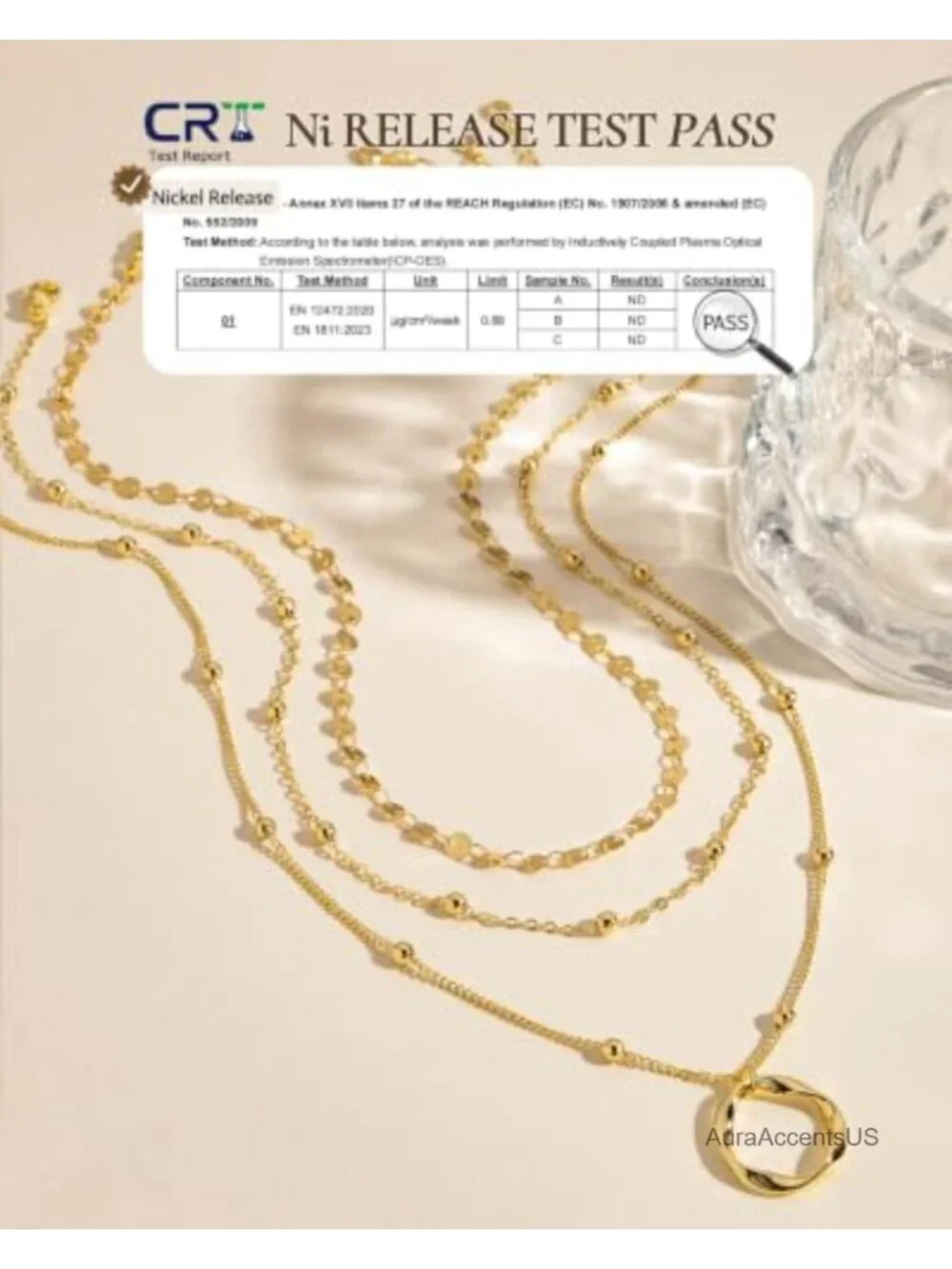 Layered Gold Plated Necklace Set for Women - 14K Gold Stack, Pendant